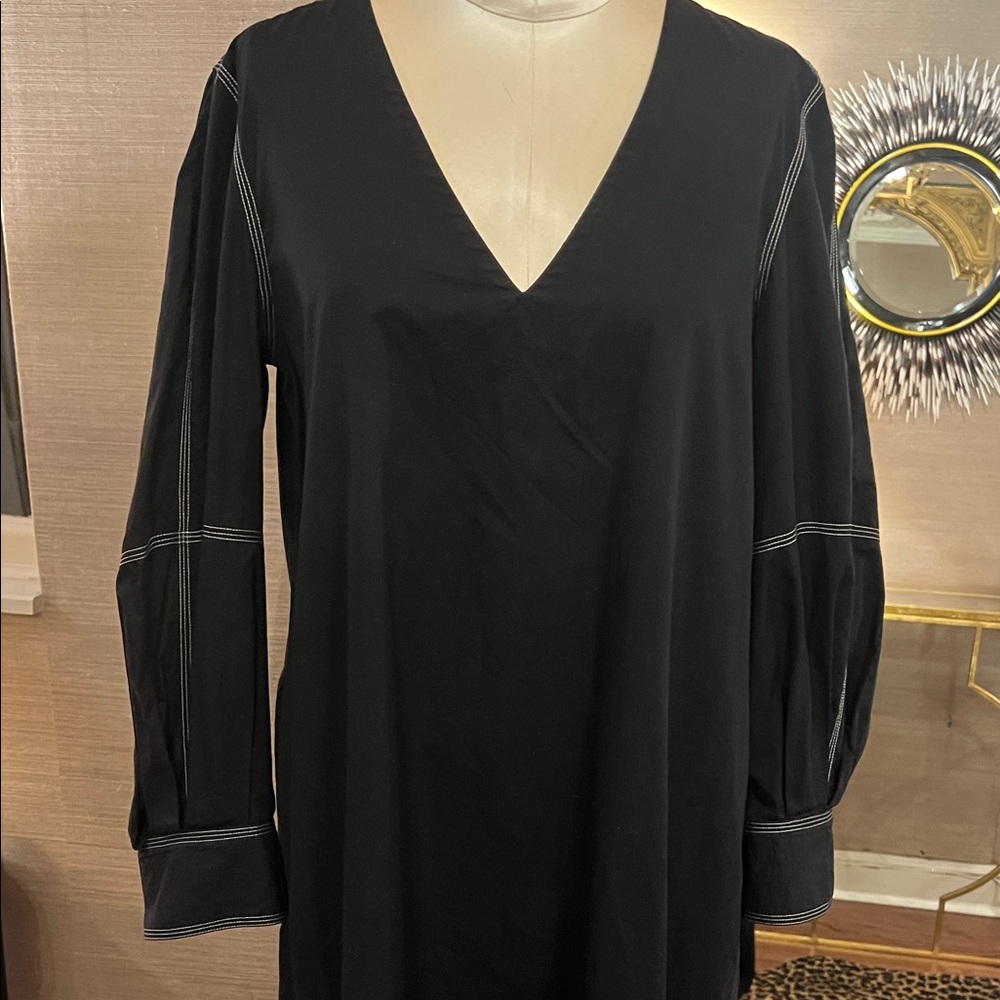 Elegant Black V-Neck Dress